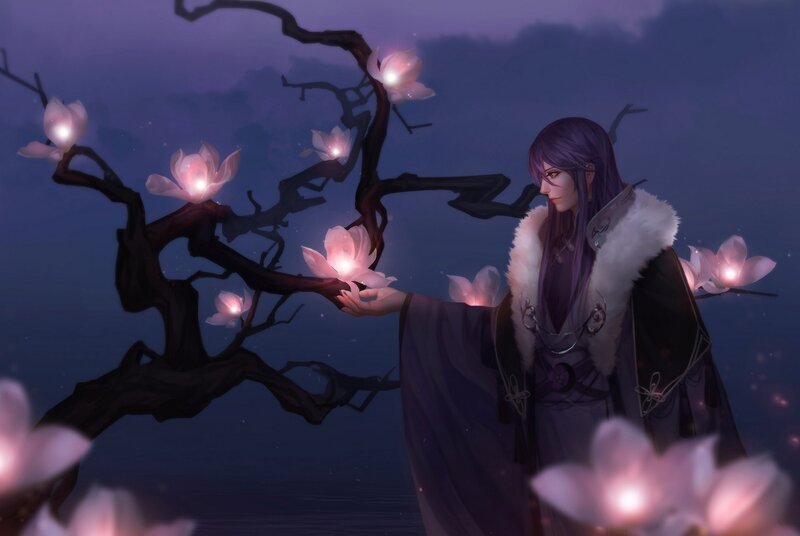 Person with Purple Hair — Serene