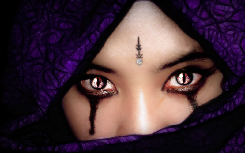 Person with Purple Headscarf