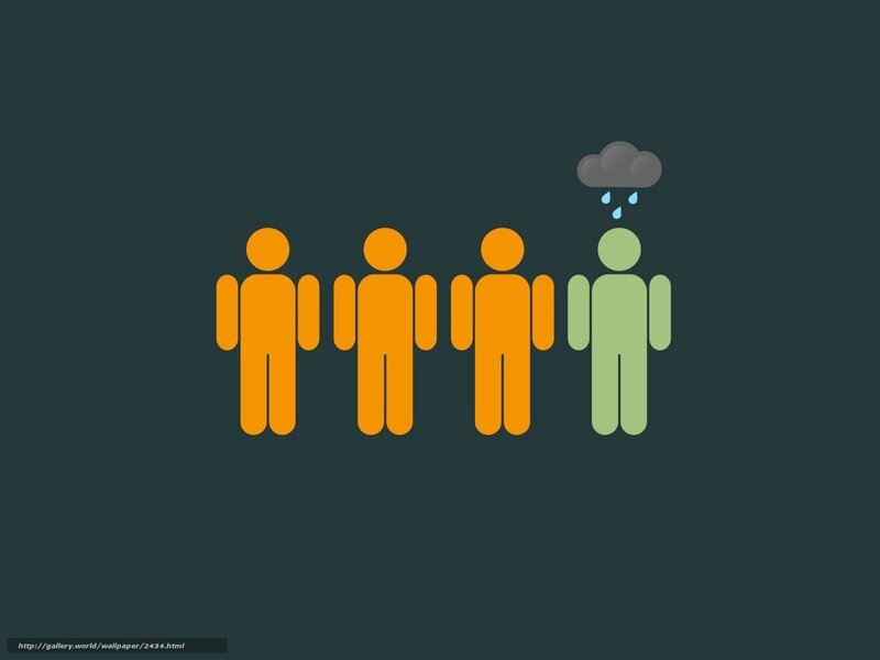 person with rain cloud