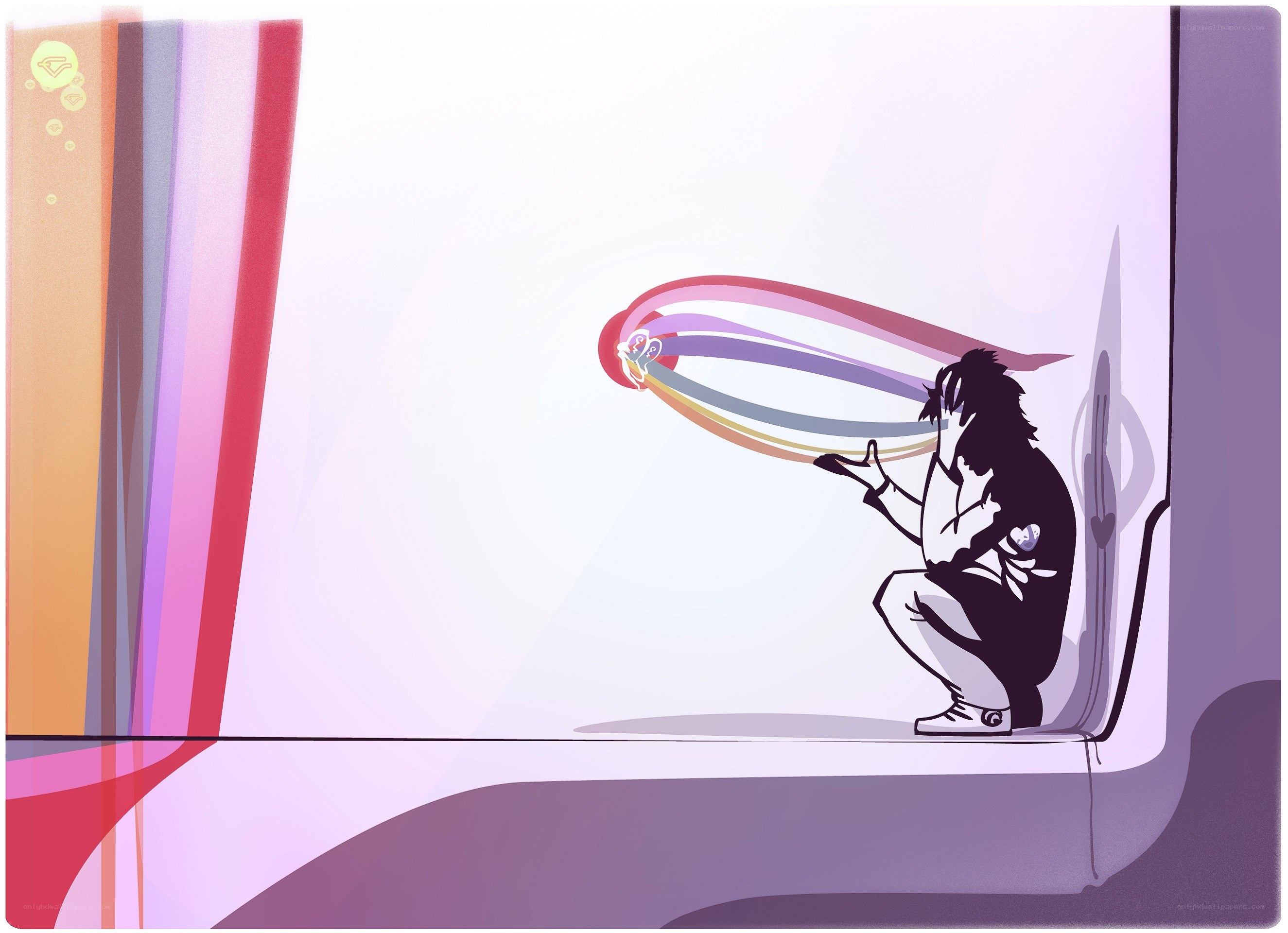 person with rainbow energy