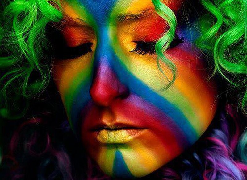 Person with Rainbow Makeup