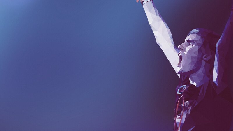 Person with Raised Arm — Blue