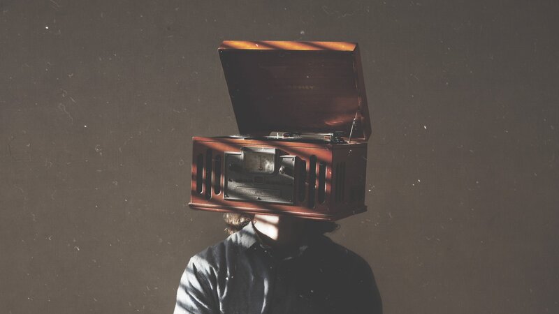 Person with Record Player