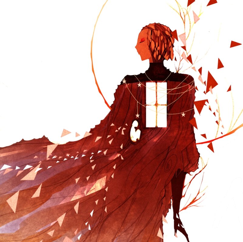 Person with Red Cloak — Dramatic, Digital Art
