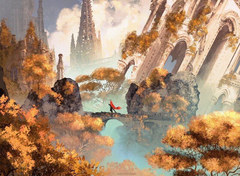 Person with Red Cloak — Orange