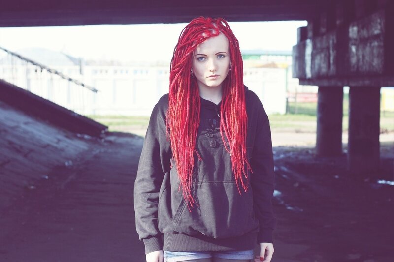 Person with Red Dreadlocks — Serious