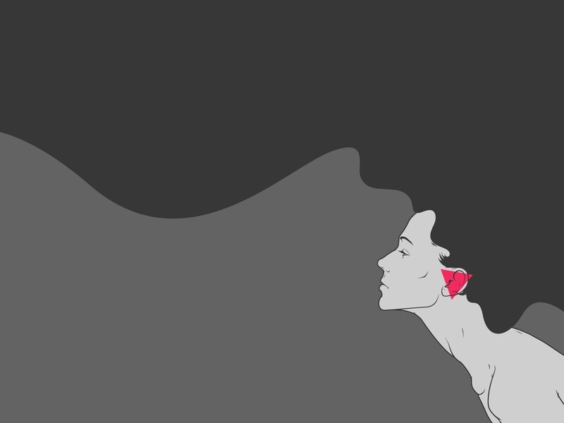 person with red ear illustration