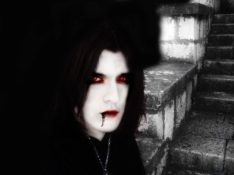 Person with Red Eyes — Black, Dark