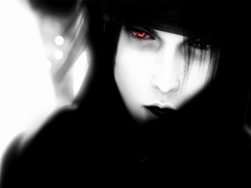 Person with Red Eyes — Black, Dramatic