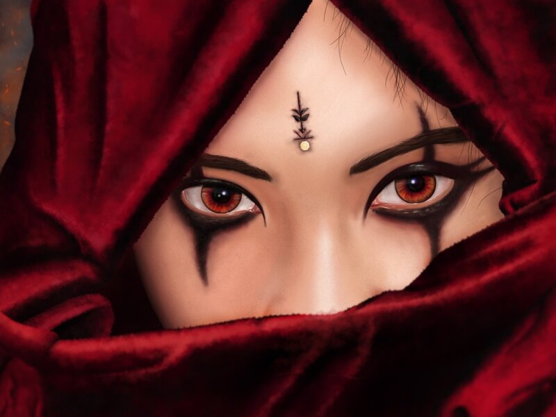 Person with Red Eyes — Dramatic
