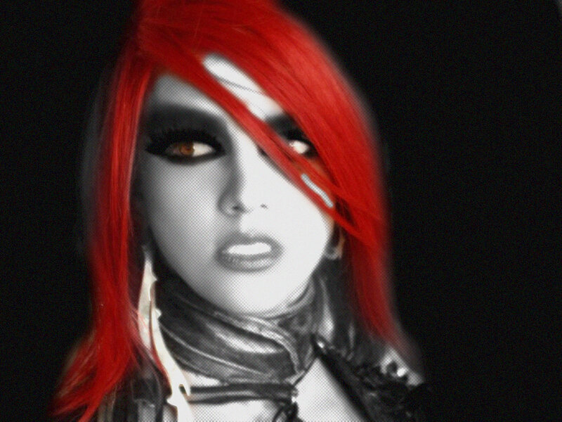 person with red hair and makeup