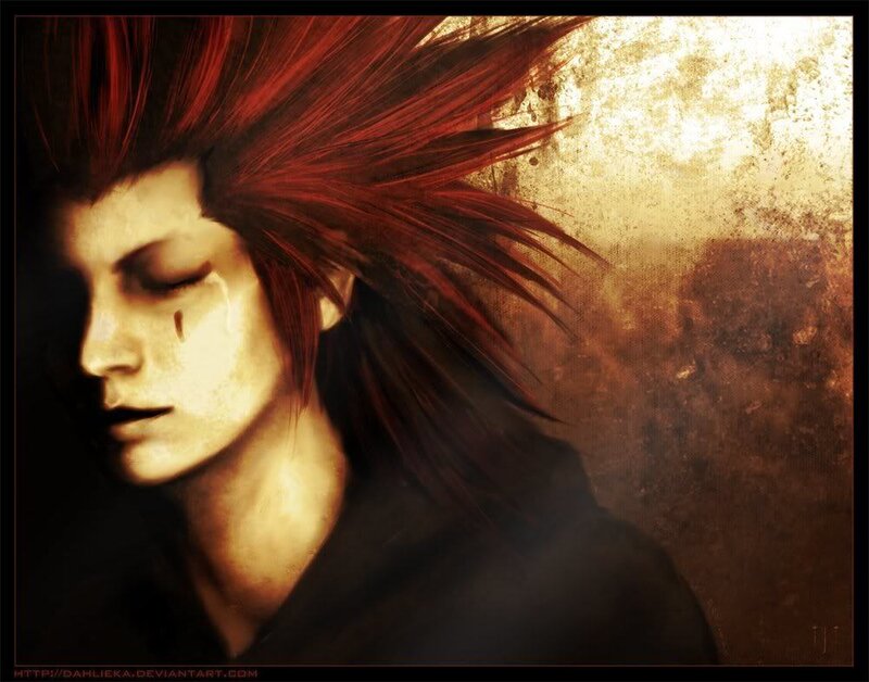 Person with Red Hair — Dramatic, Digital Art, Tear