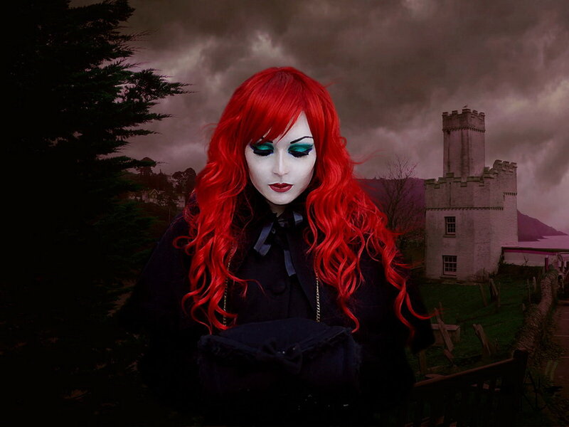 Person with Red Hair — Dramatic, Night, Photograph