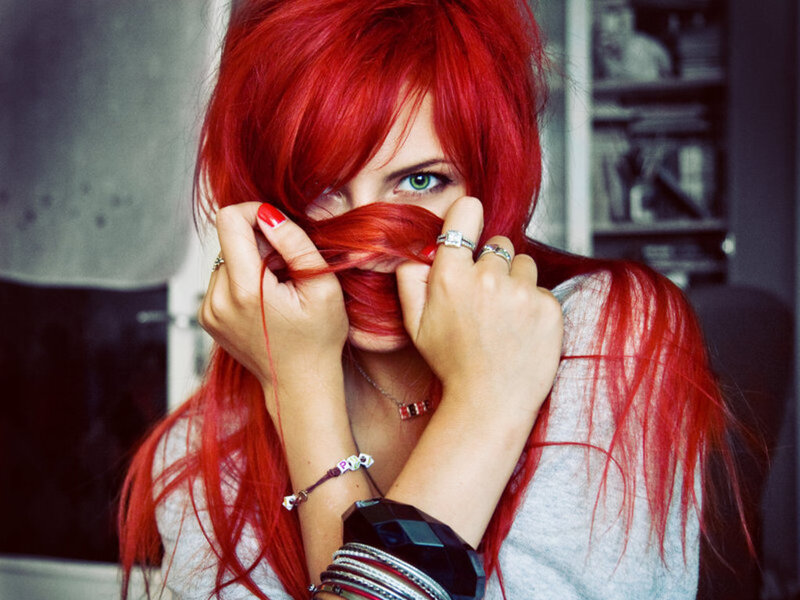 Person with Red Hair — Dramatic, Photograph