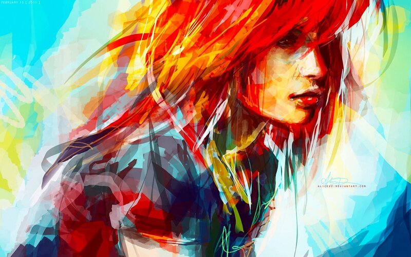 Person with Red Hair — Dynamic, Digital Art