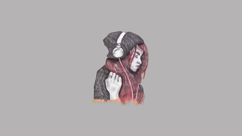 Person with Red Hair — Gray, Contemplative
