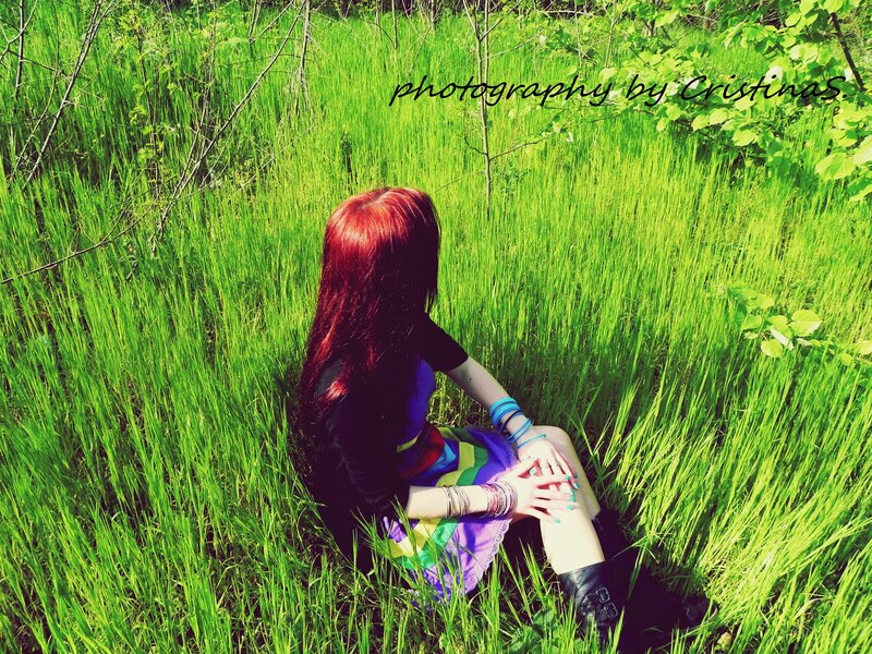 Person with Red Hair — Green, Serene