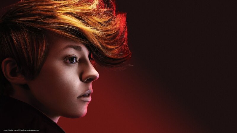 person with red hair in profile