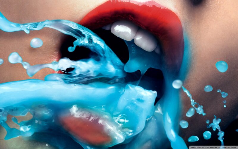 Person with Red Lips — Dramatic, Digital Art