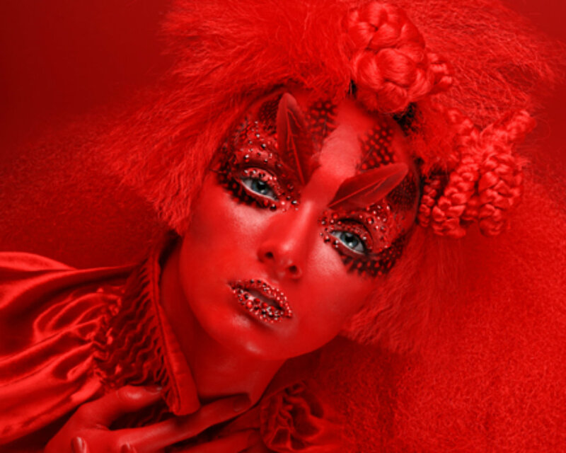 Person with Red Makeup