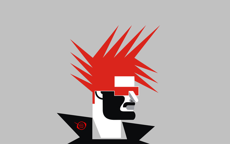Person with Red Mohawk