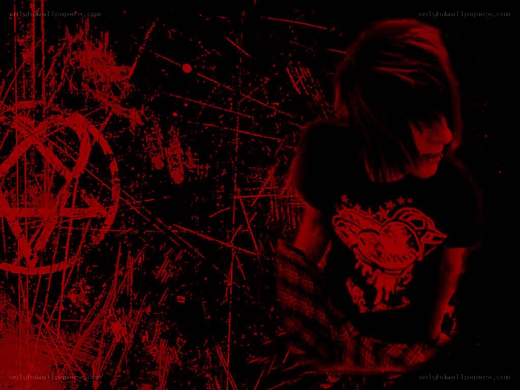 person with red overlay