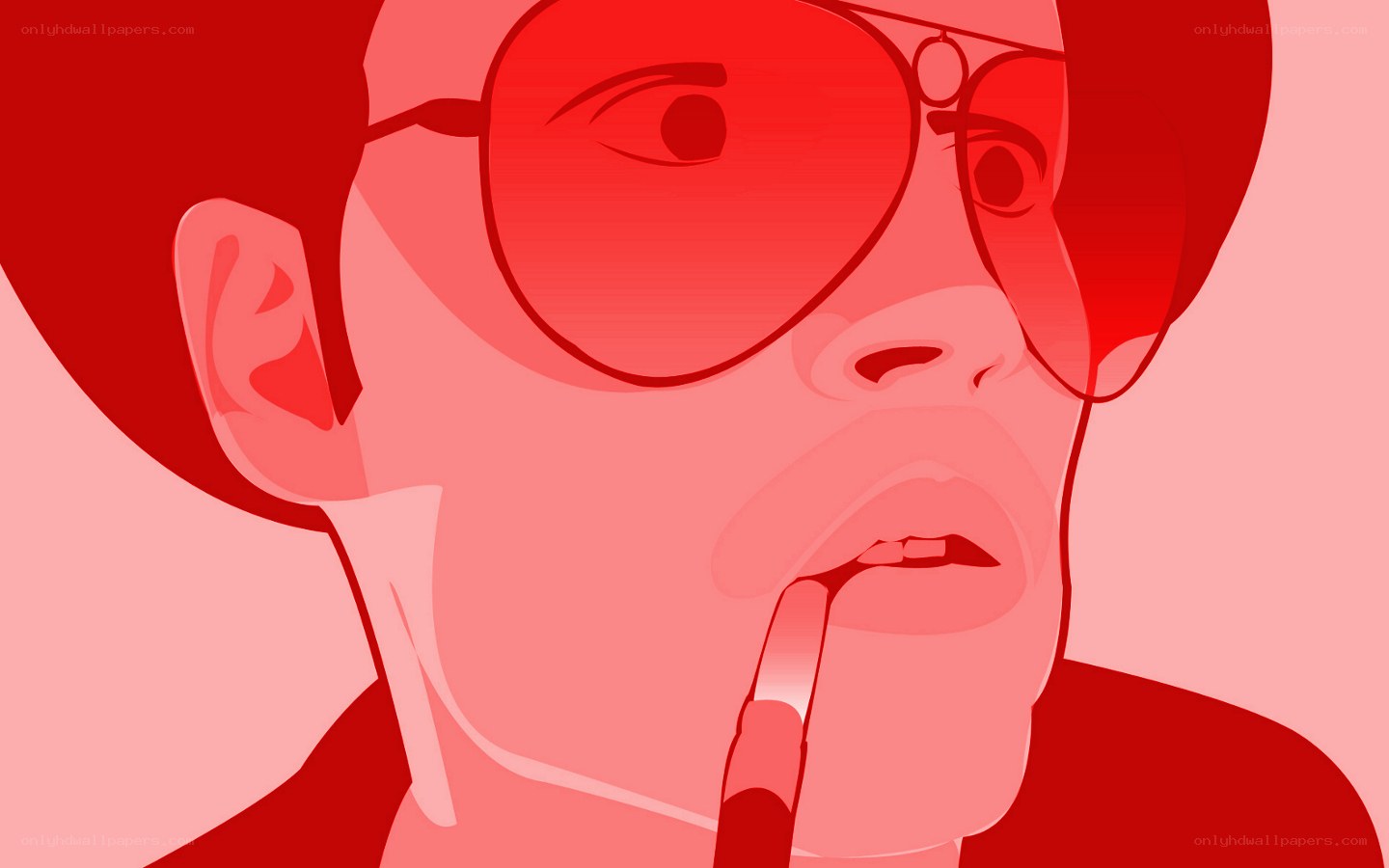 person with red sunglasses