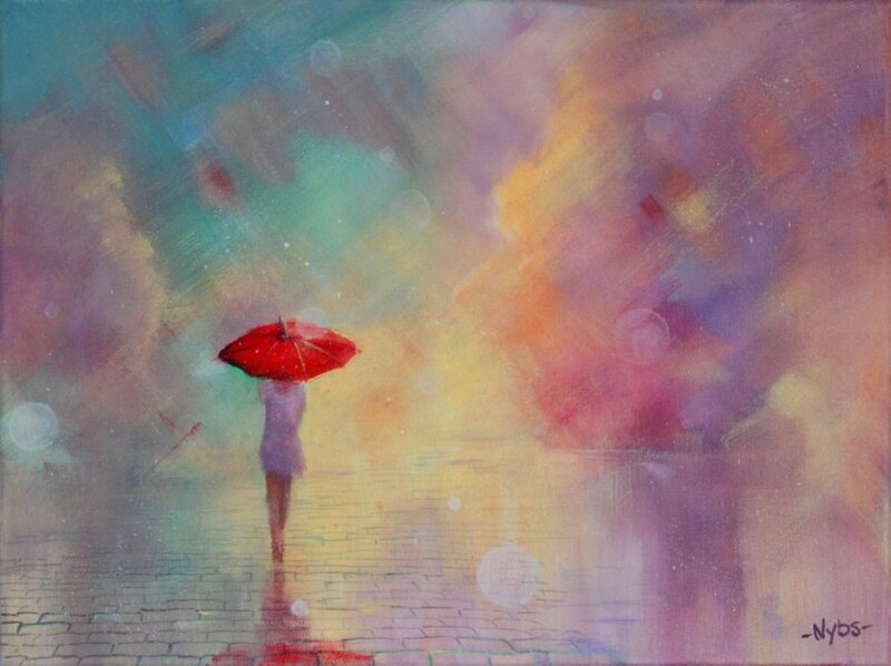 Person with Red Umbrella — Dreamy