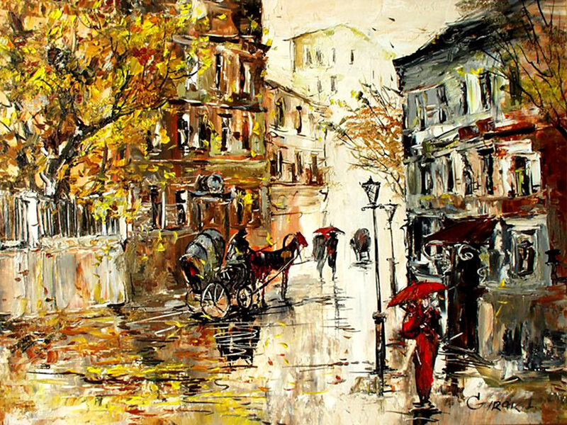 Person with Red Umbrella — Yellow