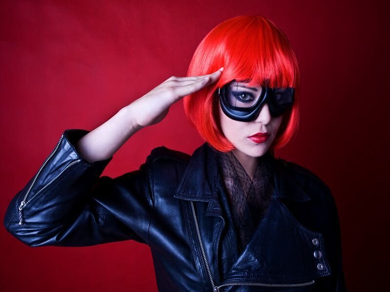 Person with Red Wig