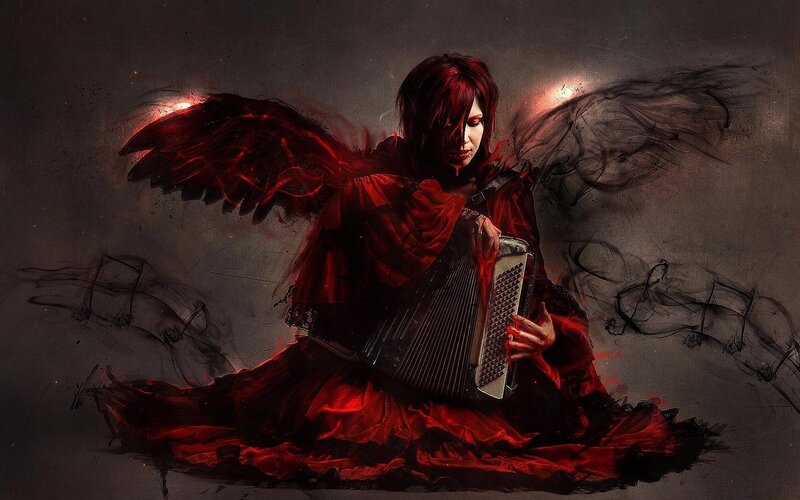 Person with Red Wings