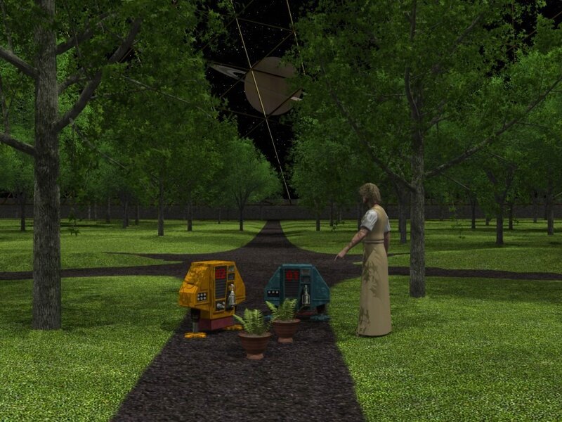 Person with Robots in Park