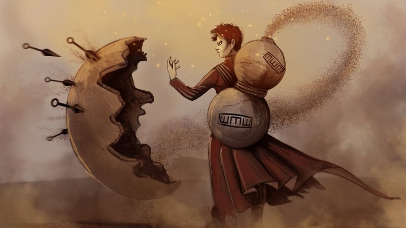Person with Sand Shields