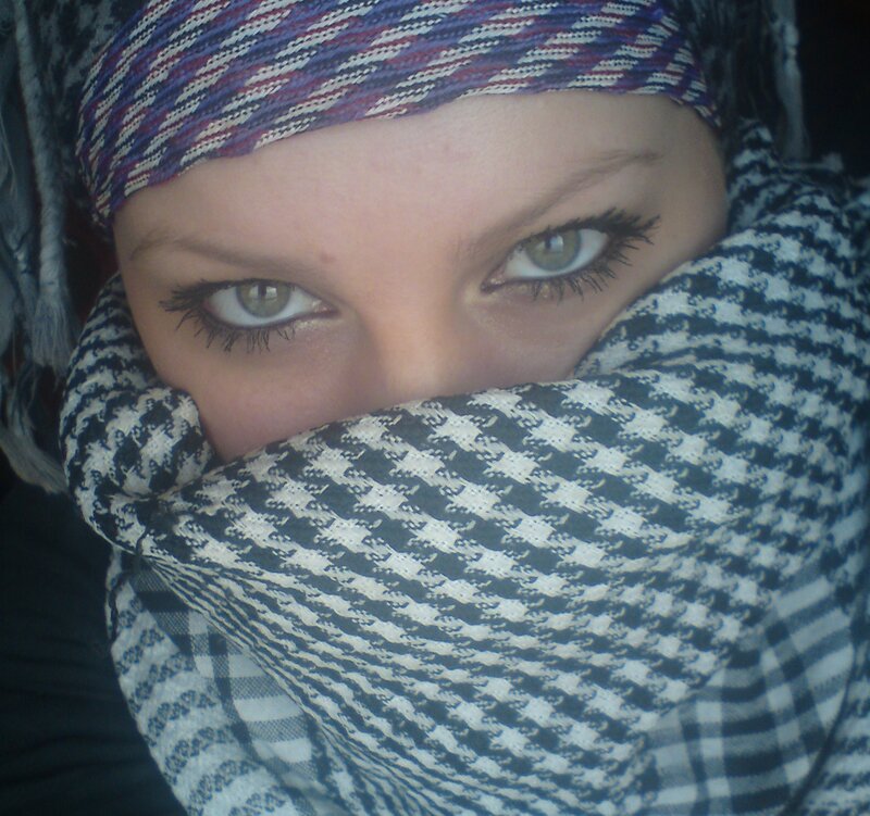 Person with Scarf Covering Face