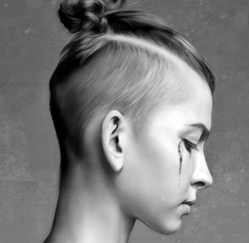 Person with Shaved Head — Black