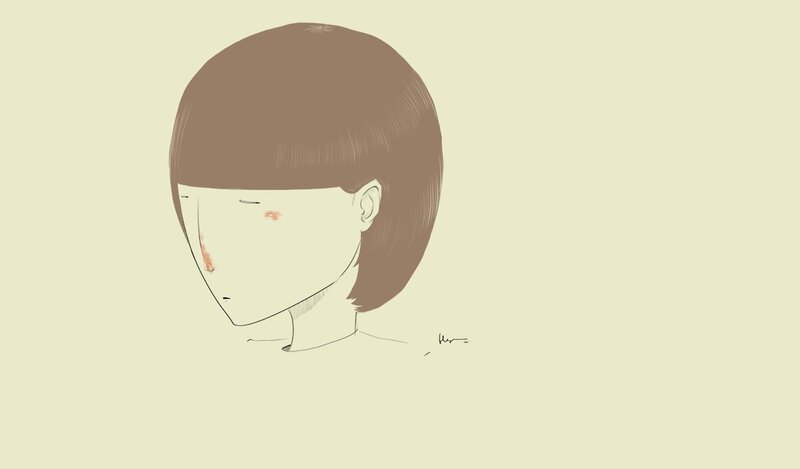 person with short brown hair