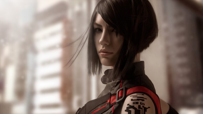 Person with Short Dark Hair — Black