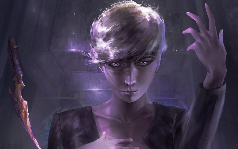 Person with Short Hair — Purple, Dramatic