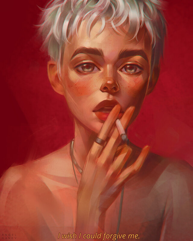 Person with Short Hair — Red