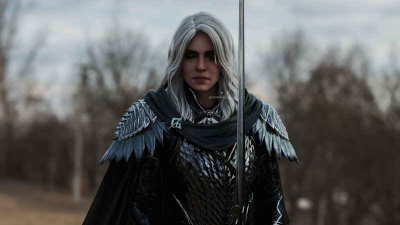 Person with Silver Hair — Black