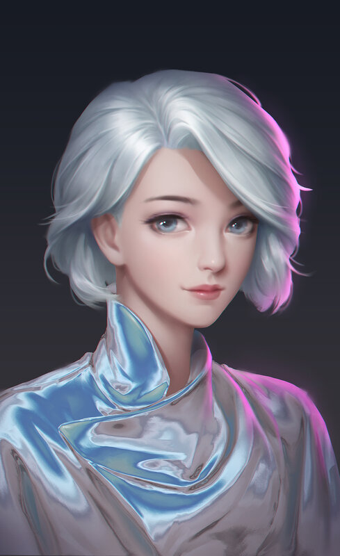 Person with Silver Hair — Dramatic
