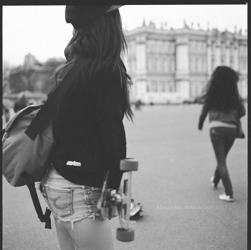 Person with Skateboard — Black, Casual