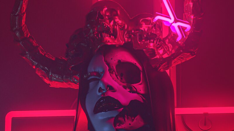 Person with Skull Headdress