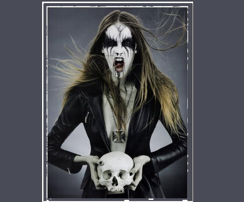 Person with Skull Makeup — Black