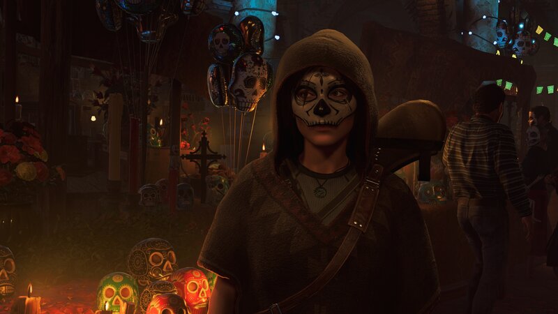 Person with Skull Makeup — Brown