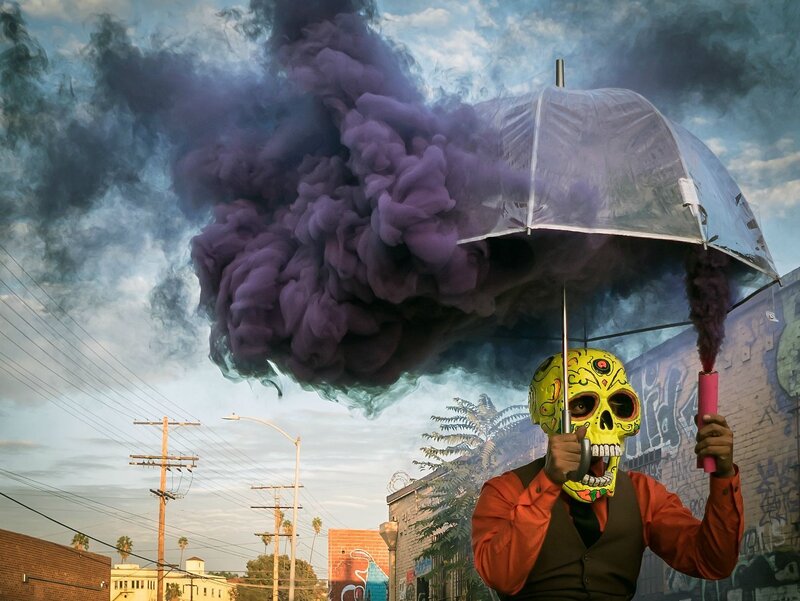 Person with Skull Mask — Purple
