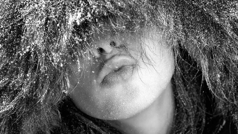Person with Snow-covered Hair — Black