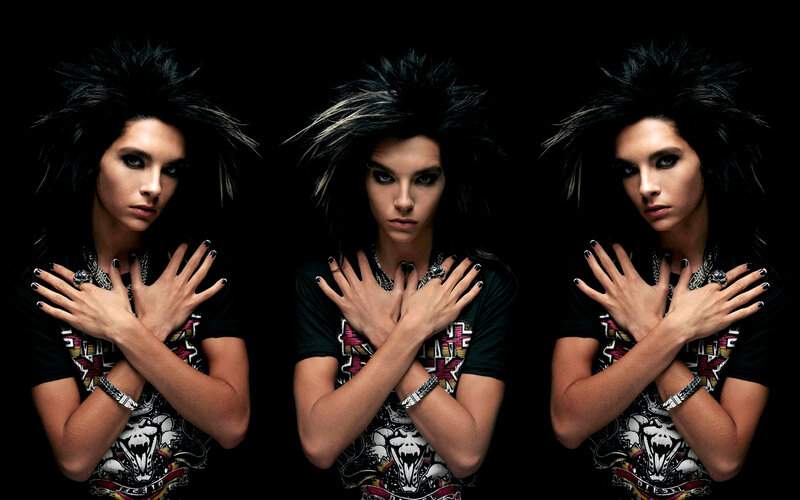 person with spiky hair in three poses