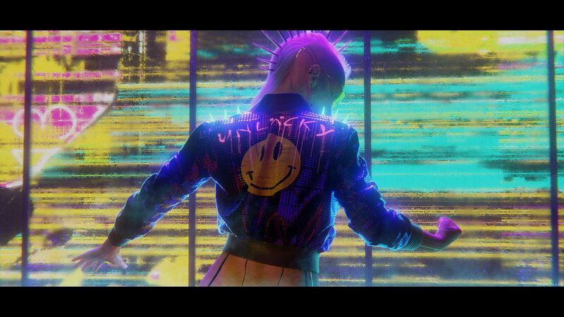 Person with Spiky Hair — Purple, Futuristic