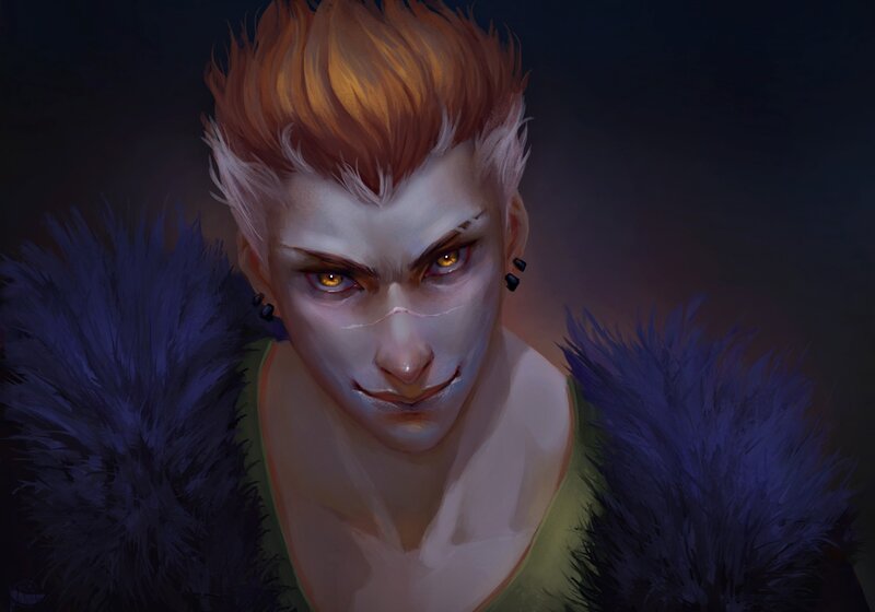 Person with Spiky Hair — Purple